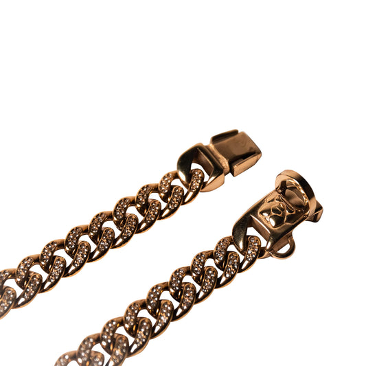 Medium Dog Diamond Cuban Curb Link Collar |The Ares
